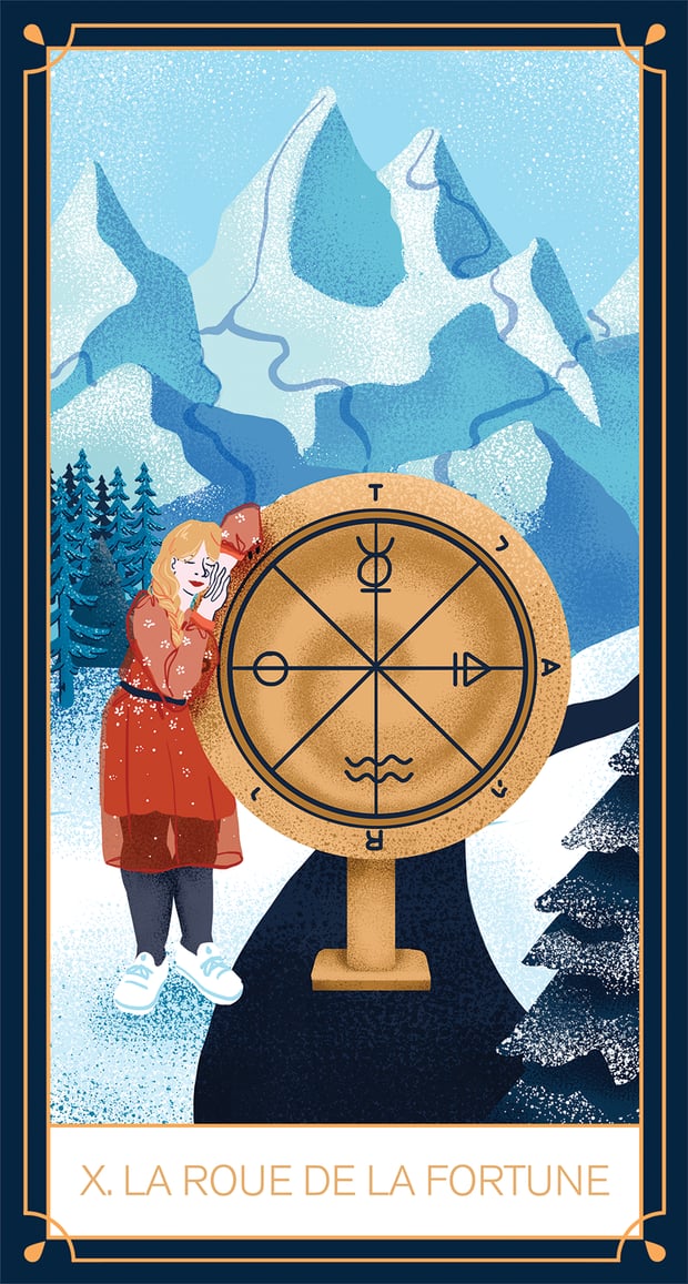 Carte de tarot Uriage, La Roue de la Fortune