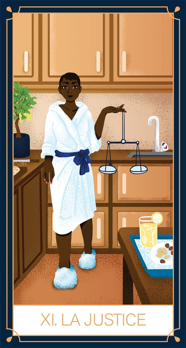Carte de tarot Uriage, La Justice