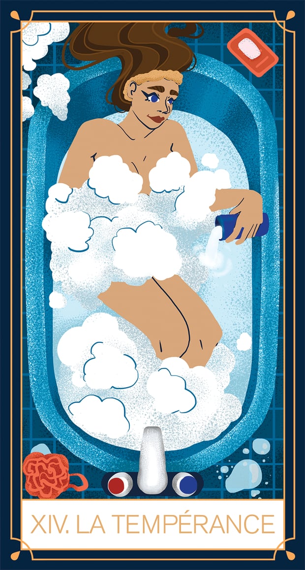Carte de tarot Uriage, La Tempérance
