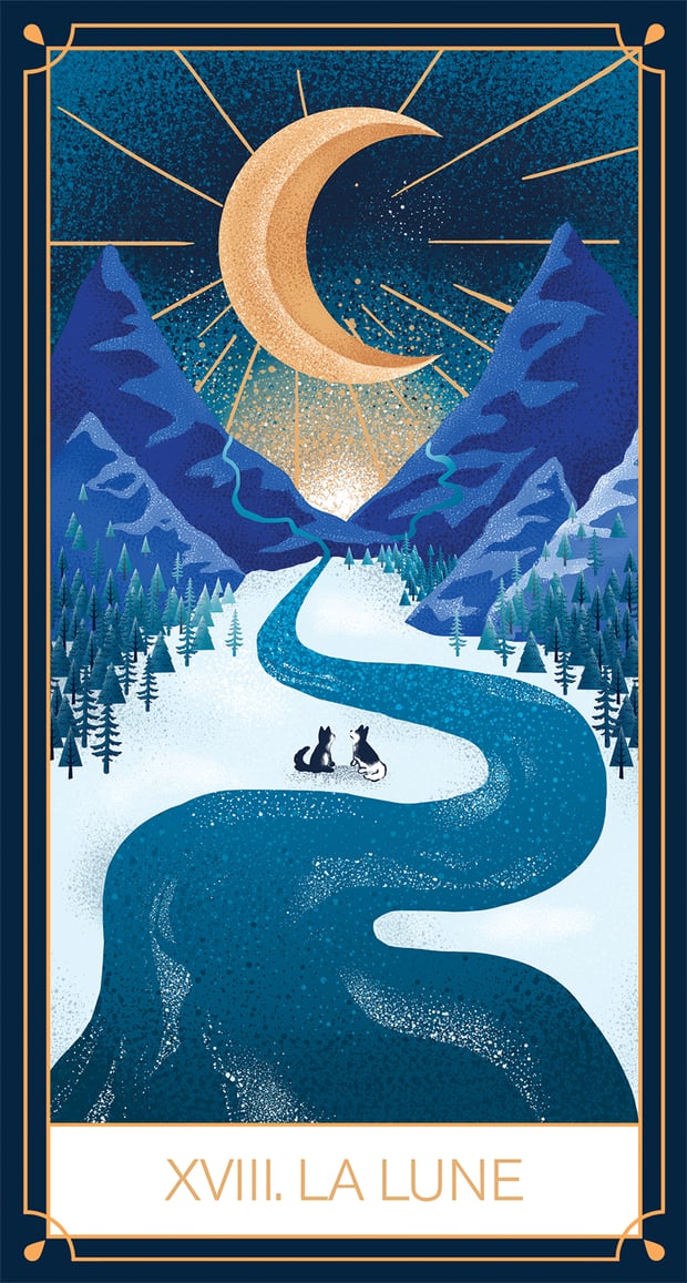 Carte de tarot Uriage, La Lune